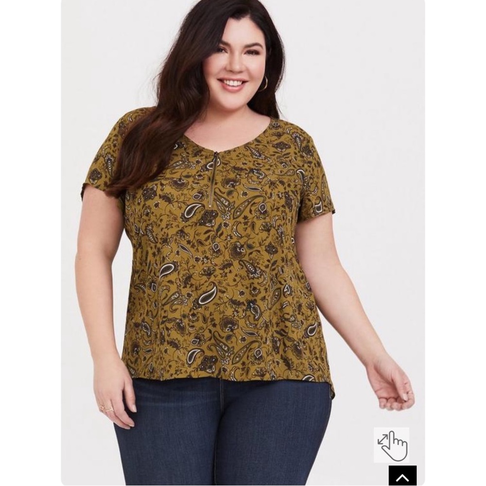 Torrid Georgette Zip-Front Blouse 0
